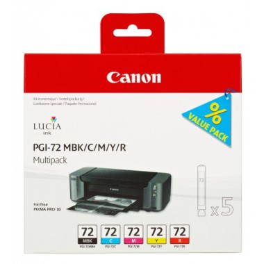 Kasetės Canon PGI-72 MBK/C/M/Y/R Rinkinys OEM
