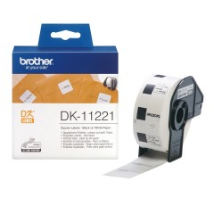 Brother DK-11221 lipni etikečių juostelė (balta kvadratinės, 23x23 mm) – Originali