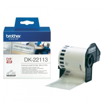 Brother DK-22113 lipni etikečių juostelė (skaidri, 62 mm) – Originali