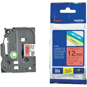 Brother TZe-431 Lipni juostelė (12 mm, juoda ant raudonos) – Originali