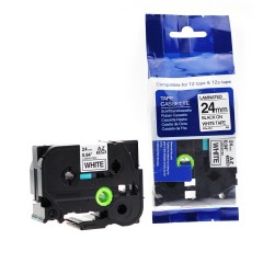 Brother TZe-S251 Lipni juostelė (24 mm, juodas ant baltos, stipriai lipni) – Premium