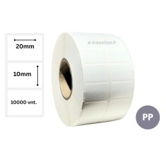 Lipnios etiketės 20x10mm (10000 vnt.) – PP Lipnios etiketės 20x10mm (10000 vnt.) – PP