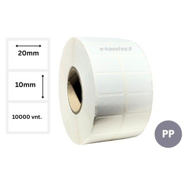 Lipnios etiketės 20x10mm (10000 vnt.) – PP