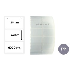 Lipnios etiketės 25x16mm (6000 vnt.) – PP Lipnios etiketės 25x16mm (6000 vnt.) – PP