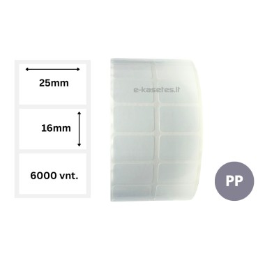 Lipnios etiketės 25x16mm (6000 vnt.) – PP Lipnios etiketės 25x16mm (6000 vnt.) – PP