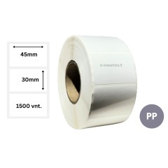 Lipnios etiketės 45x30mm (1500 vnt.) – PP Lipnios etiketės 45x30mm (1500 vnt.) – PP