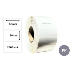 Lipnios etiketės 50x20mm (2500 vnt.) – PP Lipnios etiketės 50x20mm (2500 vnt.) – PP