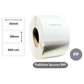 Lipnios etiketės 50x99mm (500 vnt.) – PP (Padidinto lipnumo RH1)