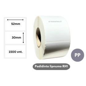 Lipnios etiketės 52x30mm (1500 vnt.) – PP (Padidinto lipnumo RH1)