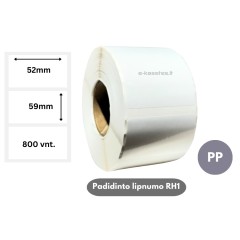 Lipnios etiketės 52x59mm (800 vnt.) – PP (Padidinto lipnumo RH1) Lipnios etiketės 52x59mm (800 vnt.) – PP (Padidinto lipnumo RH1)