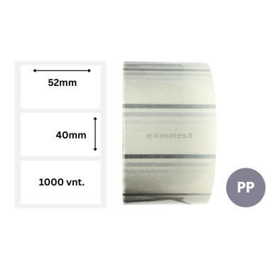Lipnios etiketės 52x40mm (1000 vnt.) – PP, skaidrios