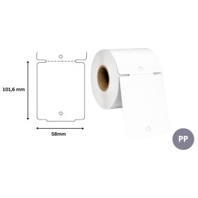 Pakabinamos Veleron plastikinės etiketės 58x101,6 mm (500 vnt.) – PP
