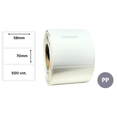Lipnios etiketės 58x70mm (500 vnt.) – PP