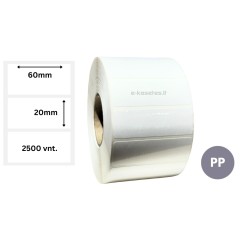 Lipnios etiketės 60x20mm (2500 vnt.) – PP Lipnios etiketės 60x20mm (2500 vnt.) – PP