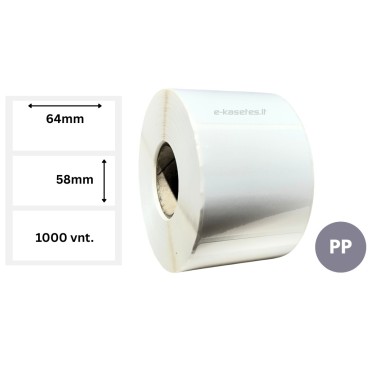 Lipnios etiketės 64x58mm (1000 vnt.) – PP