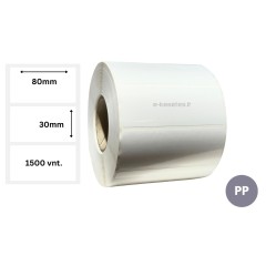 Lipnios etiketės 80x30mm (1500 vnt.) – PP Lipnios etiketės 80x30mm (1500 vnt.) – PP