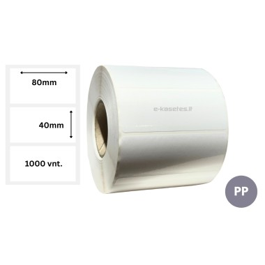 Lipnios etiketės 80x40mm. 1000 vnt (PP) Lipnios etiketės 80x40mm. 1000 vnt (PP)