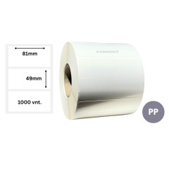 Lipnios etiketės 81x49mm (1000 vnt.) – PP Lipnios etiketės 81x49mm (1000 vnt.) – PP