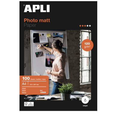 Foto popierius APLI MATT PAPER A4 120 g/m², 100 lapų