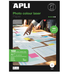 Foto popierius APLI COLOUR LASER GLOSSY, A4, 160 g/m2, 100 lapų