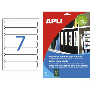 Lipnus popierius Apli Balti A4 (7 etik.) 25 lapai