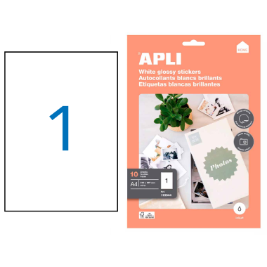 Lipnus popierius Apli HOME balti blizgūs A4 (1 etik.) 10 lapų
