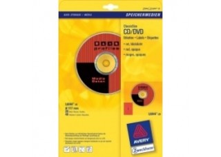 Lipnios etiketės Avery Zweckform CD, A4, 117mm, 2 etiketės lape, 100 lapų, baltos spalvos