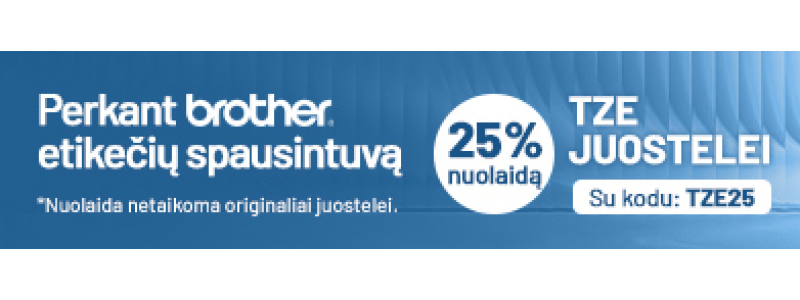 TZE juostelėms 25% perkant spausdintuvą