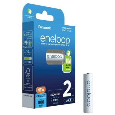 Panasonic Eneloop AAA 800 mAh įkraunamos baterijos – 2 vnt.