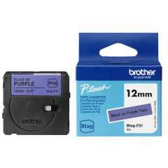 Brother Btag-F31 Lipni juostelė  (12 mm, juoda ant violetinės) – Originali