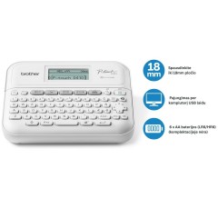 Brother PT-D410 profesionalus etikečių spausdintuvas su USB