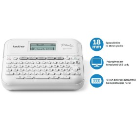 Brother PT-D410 profesionalus etikečių spausdintuvas su USB