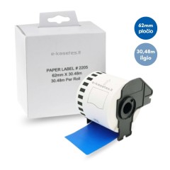 Brother DK-22205 lipni etikečių juostelė  (mėlyna, 62 mm) – Eco