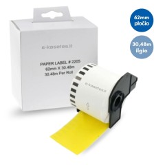 Brother DK-22205 lipni etikečių juostelė (geltona, 62 mm) – Eco