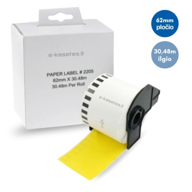 Lipni juostelė Brother DK-22205 62mm. (geltona) ECO