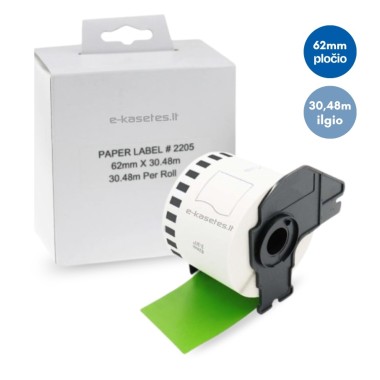 Brother DK-22205 lipni etikečių juostelė (žalia, 62 mm) – Eco