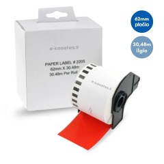 Brother DK-22205 lipni etikečių juostelė (raudona, 62 mm) – Eco