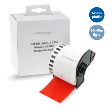 Brother DK-22205 lipni etikečių juostelė (raudona, 62 mm) – ECO