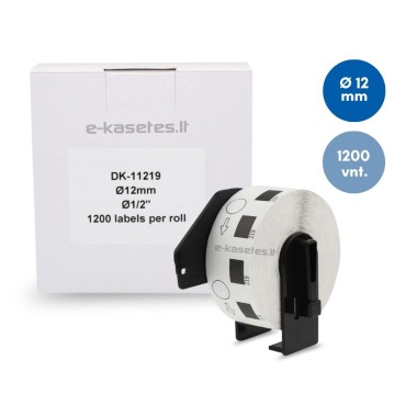Brother DK-11219 lipni etikečių juostelė (balta apvalūs, Ø12 mm) – Eco