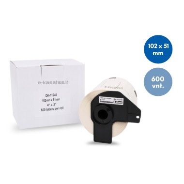Brother DK-11240 lipni etikečių juostelė (balta, 102x51 mm) – Eco