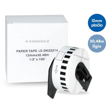 Brother DK-22214 lipni etikečių juostelė (balta, 12 mm) – Eco