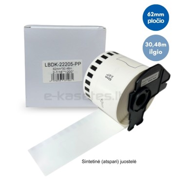 Lipni juostelė Brother DK-22205 62mm. (Balta, atspari) ECO