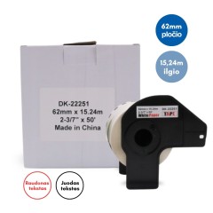 Brother DK-22251 lipni etikečių juostelė (balta/raudona, 62 mm) – Eco
