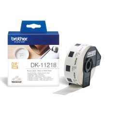 Brother DK-11218 lipni etikečių juostelė (balta apvalūs , Ø24 mm) – Originali