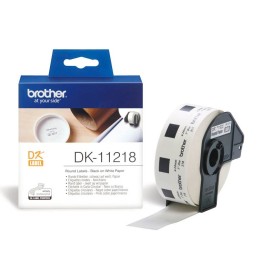 Brother DK-11218 lipni etikečių juostelė (balta apvalūs , Ø24 mm) – Originali