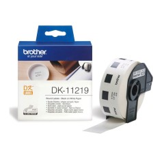 Brother DK-11219 lipni etikečių juostelė (balta apvalios, Ø12 mm) – Originali