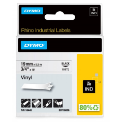 Lipni juostelė Dymo D1 18445, Vinyl 19mm. (Balta / Juoda) OEM