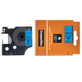 Dymo D1 40916 lipni juostelė (9 mm, juoda ant mėlynos) – Eco