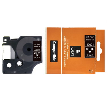 Dymo D1 40921 lipni juostelė (9 mm, balta ant juodos) – Eco