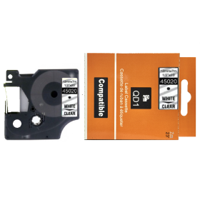 Dymo D1 45020 Lipni juostelė (12 mm, balta ant skaidrios) – Eco